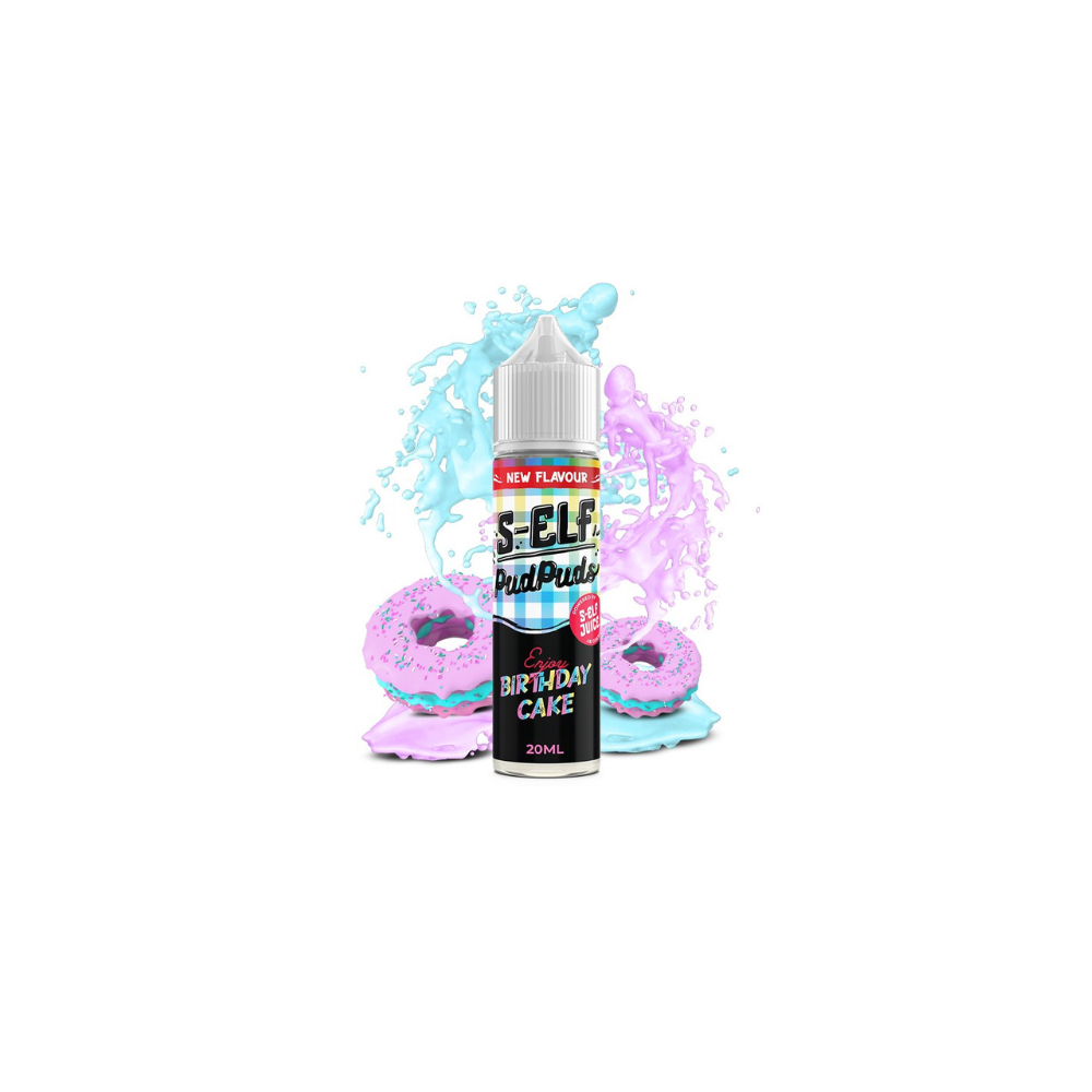S-Elf Juice Pud Puds Birthday Cake Flavor Shot 60ml - Let's Vape