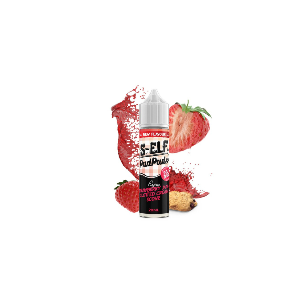 S-Elf Juice Pud Puds Strawberry Jam & Clotted Cream Scone Flavor Shot 60ml - Let's Vape