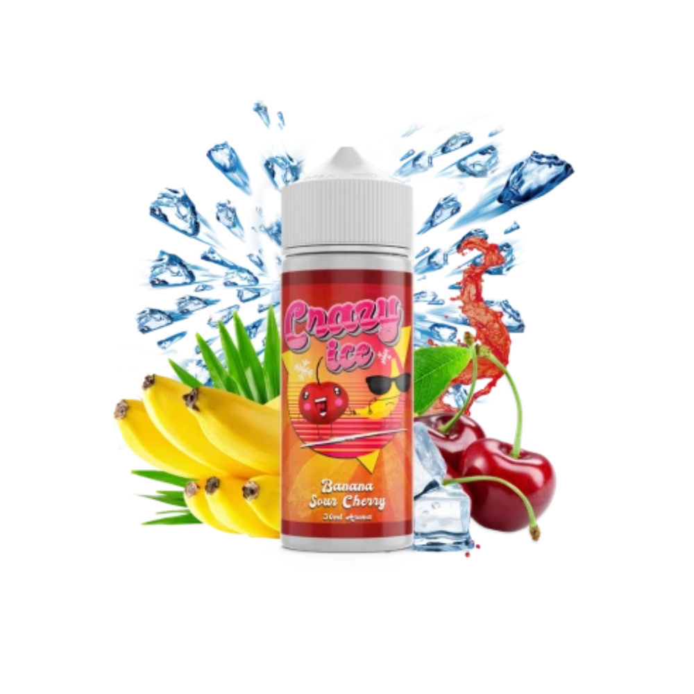 Steam City Crazy Ice Banana Sour Cherry Flavor Shot 30/120ml - Let's Vape