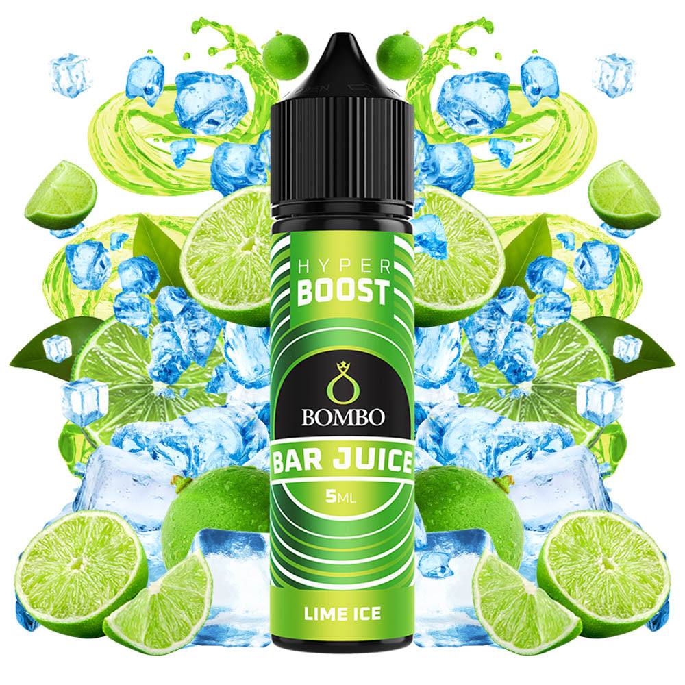 Bombo Bar Juice Hyper Boost Lime Ice Flavorshot 5/60ml – Λάιμ με Πάγο, Γλυκόξινο & Έντονα Δροσερό