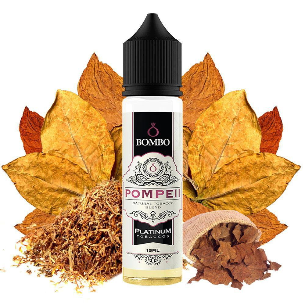 Bombo Platinum Tobaccos Pompeii Flavorshot 15/60ml – Μείγμα Εκλεκτών Καπνών & Δυνατό Χτύπημα