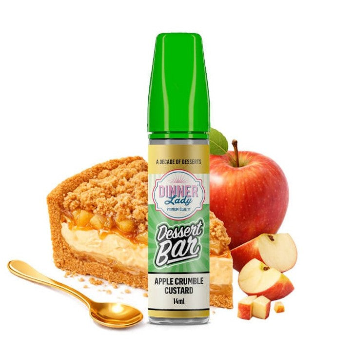 Dinner Lady Dessert Bar Apple Crumble Custard Flavour Shot 14/60ml – Μήλο Crumble, Βούτυρο & Κρέμα Custard