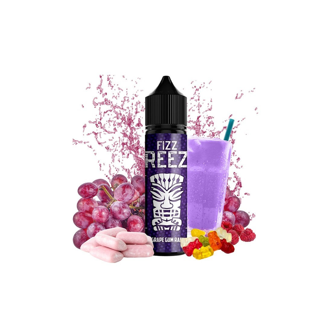 Mad Juice Fizz Freeze Flavor Shot Grape Gum Rain 60ml - Let's Vape