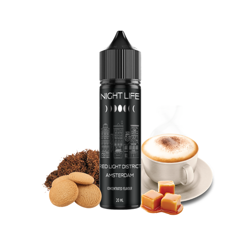 Night Life Red Light District 60ml Flavor Shot – Καπνός, Καφές Καπουτσίνο & Μπισκότο Βουτύρου
