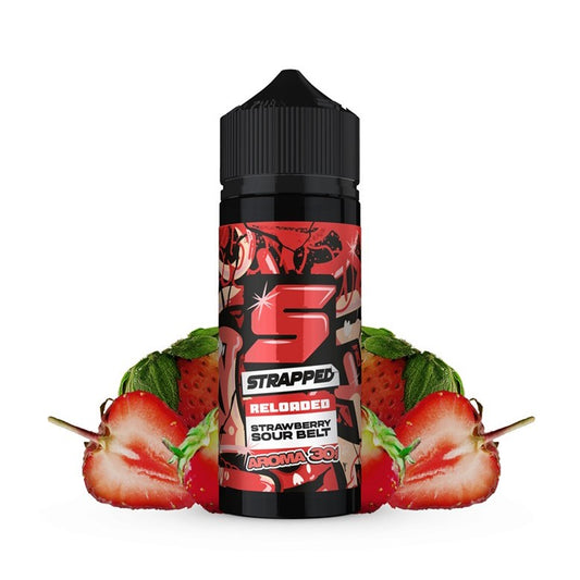 Strapped Reloaded Strawberry Sour Belt Flavour Shot 120ml - Let's Vape