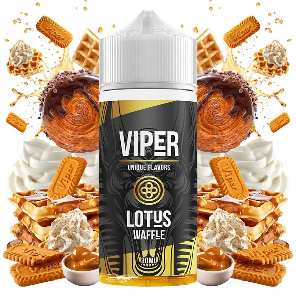 Viper Lotus Waffle Flavorshot 30/120ml – Βάφλα με Μπισκότο Lotus, Κρέμα & Καραμέλα