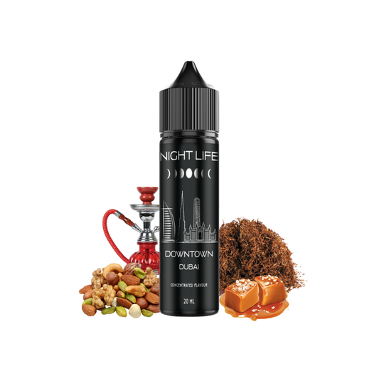 Night Life Downtown 60ml Flavor Shot – Hookah Tobacco Dubai με Ξηρούς Καρπούς & Αλατισμένη Καραμέλα