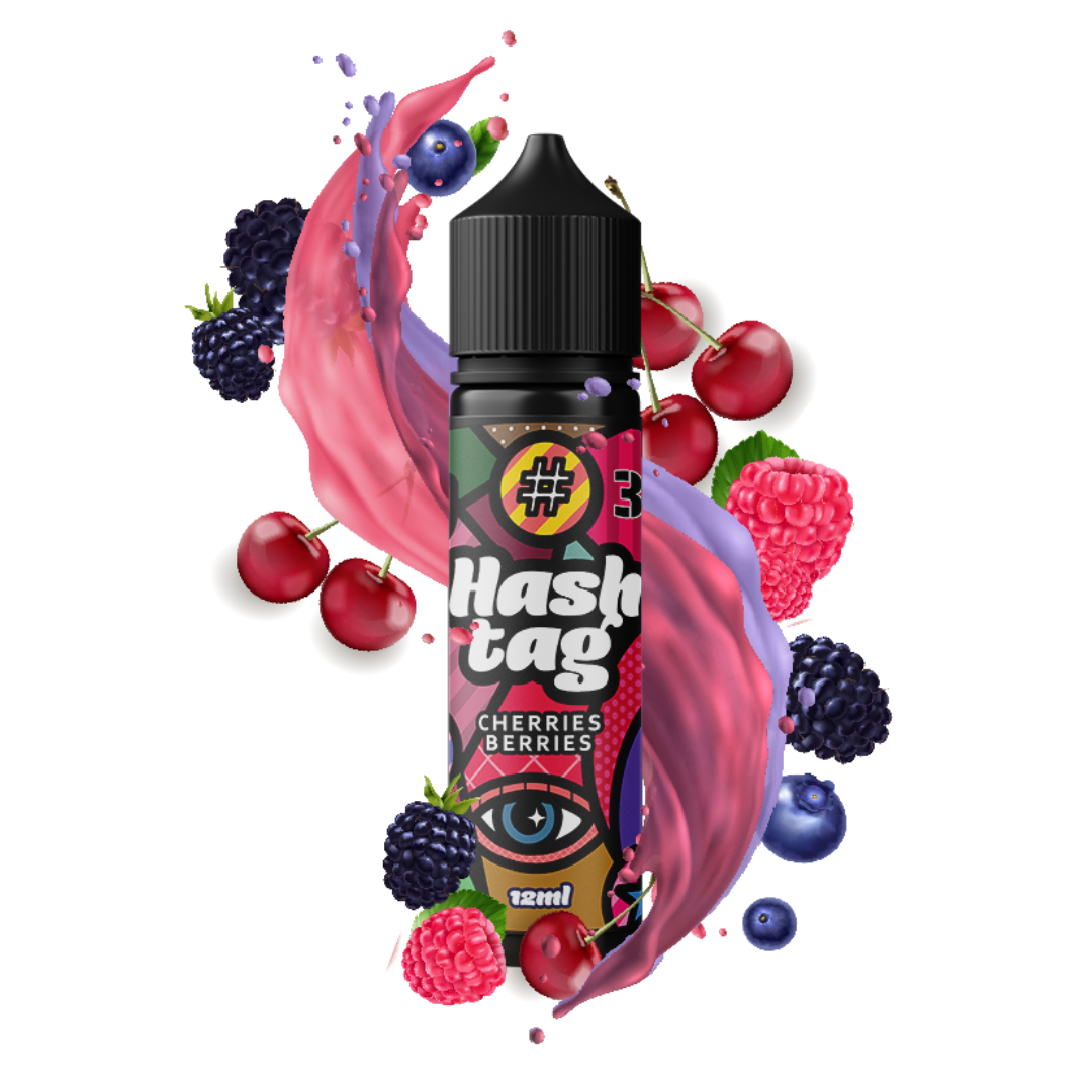 HASHTAG CHERRIES BERRIES 12/60 ML - Let's Vape 