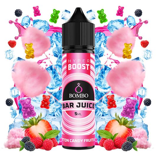 Bombo Bar Juice Hyper Boost Cotton Candy Fruits Ice Flavorshot 5/60ml – Μαλλί Της Γριάς, Φρούτα & Πάγος, Γλυκό & Δροσερό