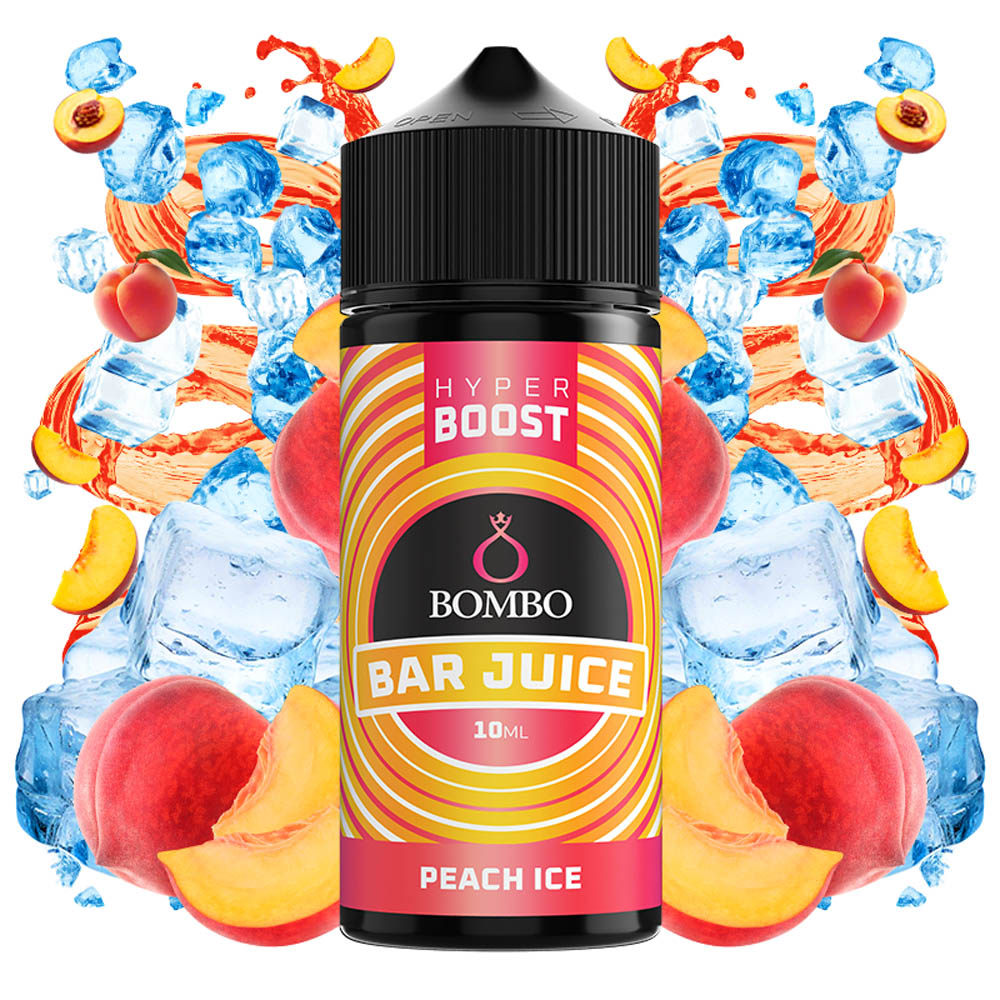 Bombo Bar Juice Hyper Boost Peach Ice Flavorshot 10/120ml – Γλυκό Ροδάκινο με Πάγο, Δροσερό & Αρωματικό