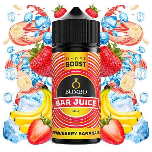 Bombo Bar Juice Hyper Boost Strawberry Banana Ice Flavorshot 10/120ml – Φράουλα, Μπανάνα & Πάγος, Κρεμώδες Smoothie-style