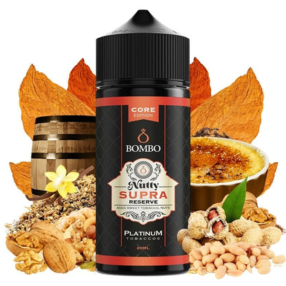 Bombo Platinum Tobaccos Nutty Supra Reserve Flavor Shot 20ml σε φιάλη 120ml με καπνό και ξηρούς καρπούς