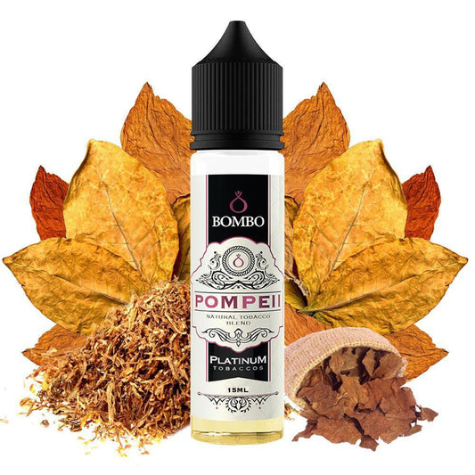 Bombo Platinum Tobaccos Pompeii Flavorshot 15/60ml – Μείγμα Εκλεκτών Καπνών & Δυνατό Χτύπημα