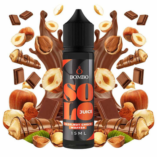 Bombo Solo Juice Hazelnut Choco Waffer Flavour Shot 15/60ml – Γκοφρέτα Φουντουκιού με Σοκολάτα Γάλακτος