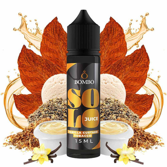Bombo Solo Juice Vanilla Custard Tobacco Flavour Shot 15/60ml – Ξανθός Καπνός & Κρέμα Βανίλιας Custard