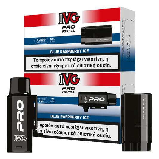 IVG Pro 10K Blue Raspberry Ice ανταλλακτικό pod 2ml και υγρό 10ml, 20mg