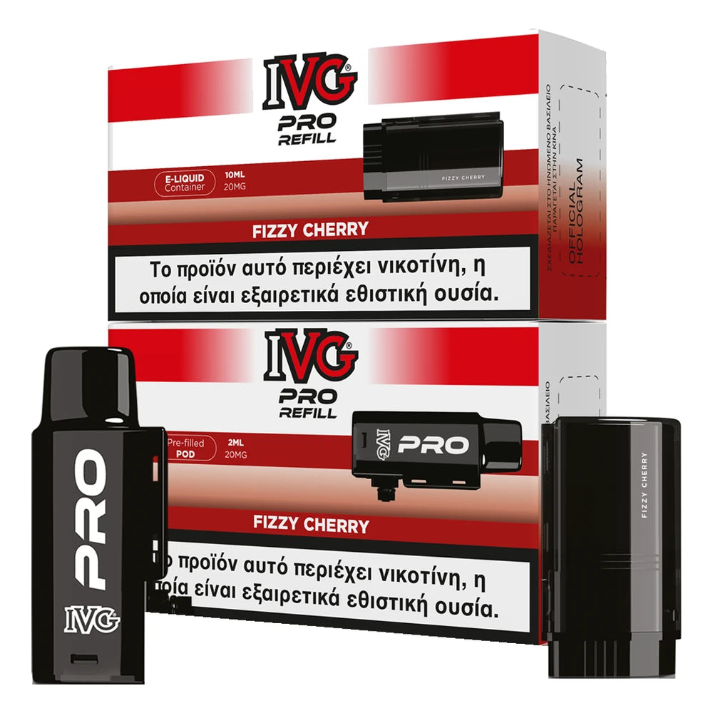 IVG Pro 10K Fizzy Cherry ανταλλακτικό pod 2ml και υγρό 10ml, 20mg