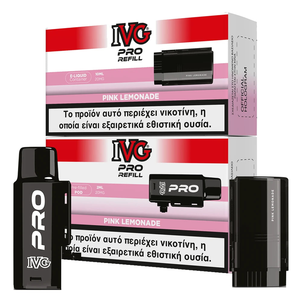 IVG Pro 10K Pink Lemonade ανταλλακτικό pod 2ml και υγρό 10ml, 20mg
