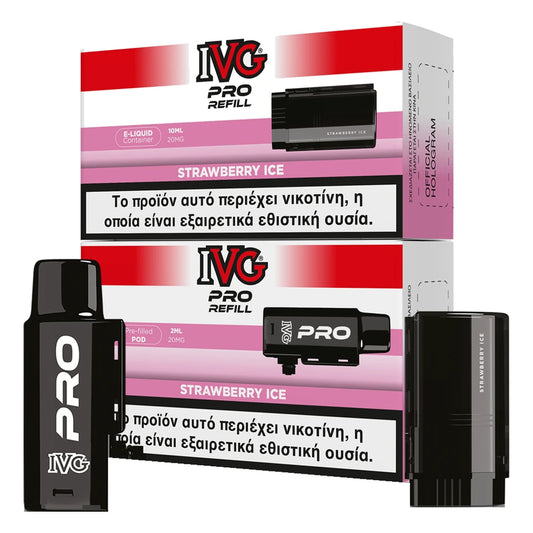 IVG Pro 10K Strawberry Ice ανταλλακτικό pod 2ml και υγρό 10ml, 20mg