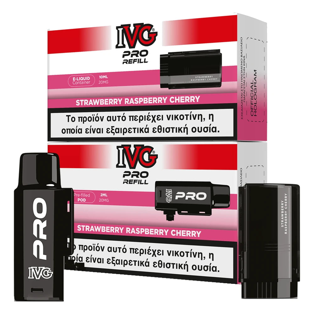 IVG Pro 10K Strawberry Raspberry Cherry ανταλλακτικό pod 2ml και υγρό 10ml, 20mg