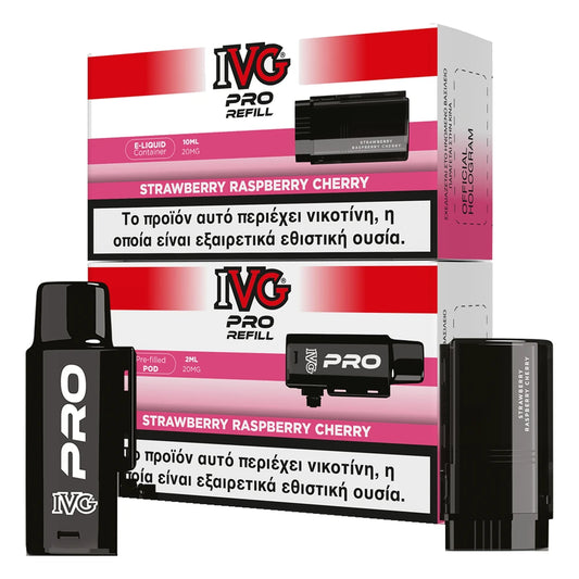 IVG Pro 10K Strawberry Raspberry Cherry ανταλλακτικό pod 2ml και υγρό 10ml, 20mg