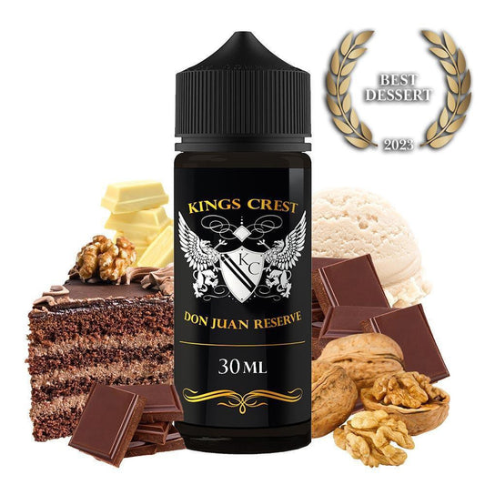Kings Crest Don Juan Reserve Flavorshot 30/120ml – Σοκολατένια Butter Pecan Pie με Graham Cracker & Σαντιγί
