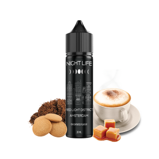 Night Life Red Light District 60ml Flavor Shot – Καπνός, Καφές Καπουτσίνο & Μπισκότο Βουτύρου