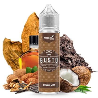 Omerta Gusto Tobacco Nuts Flavor Shot 10/60ml & 20/120ml – καπνός, ξηροί καρποί, bourbon, βανίλια και καρύδα