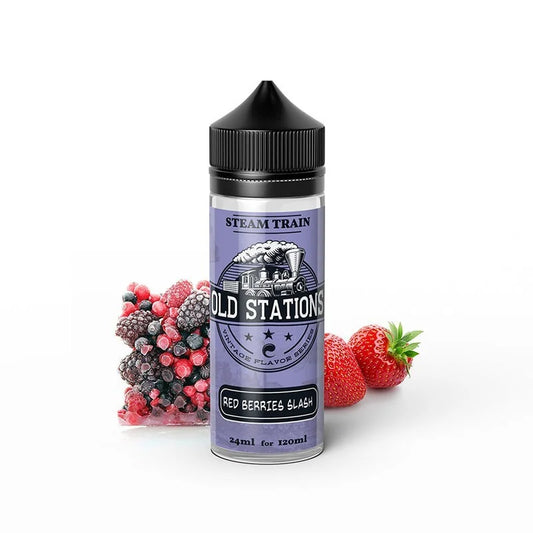 Steam Train Old Stations Red Berries Slash Flavorshot 24/120ml – Παγωμένο Κεράσι, Φράουλα & Μούρα