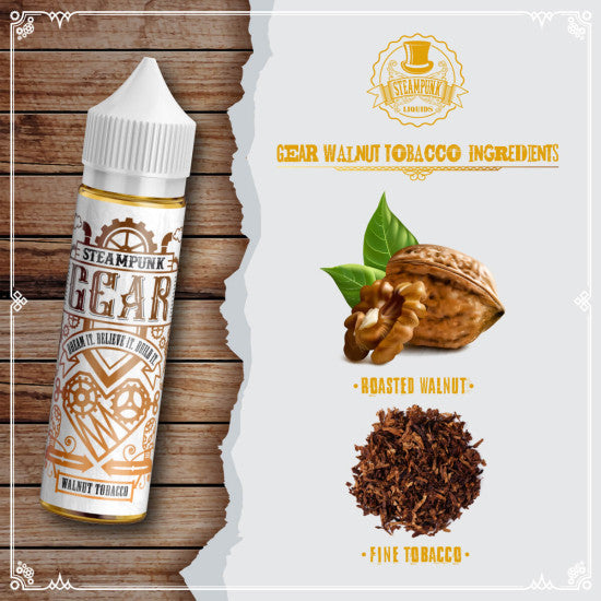 Steampunk Gear Walnut Tobacco Flavour Shot 20/60ml – Καπνός με Καβουρδισμένο Καρύδι