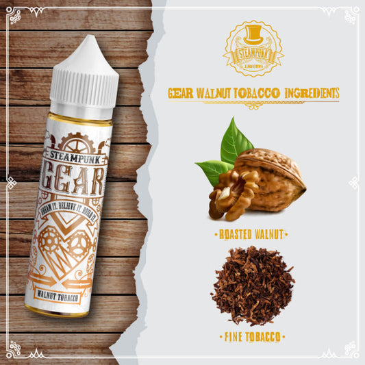 Steampunk Gear Walnut Tobacco Flavour Shot 20/60ml – Καπνός με Καβουρδισμένο Καρύδι