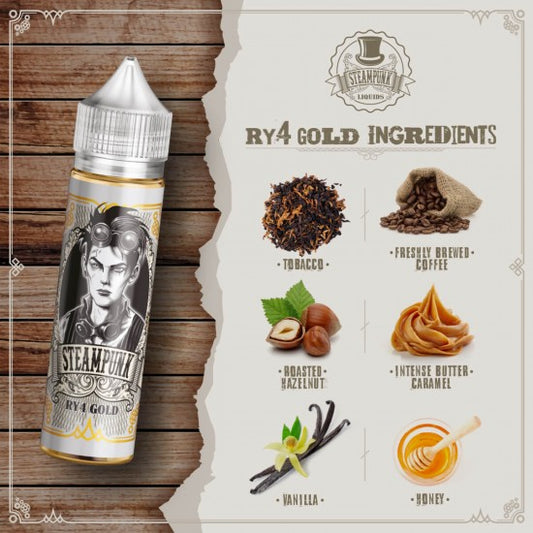 Steampunk RY4 Gold 20ml/60ml | Καφές, Φουντούκι, Μέλι & Καραμέλα