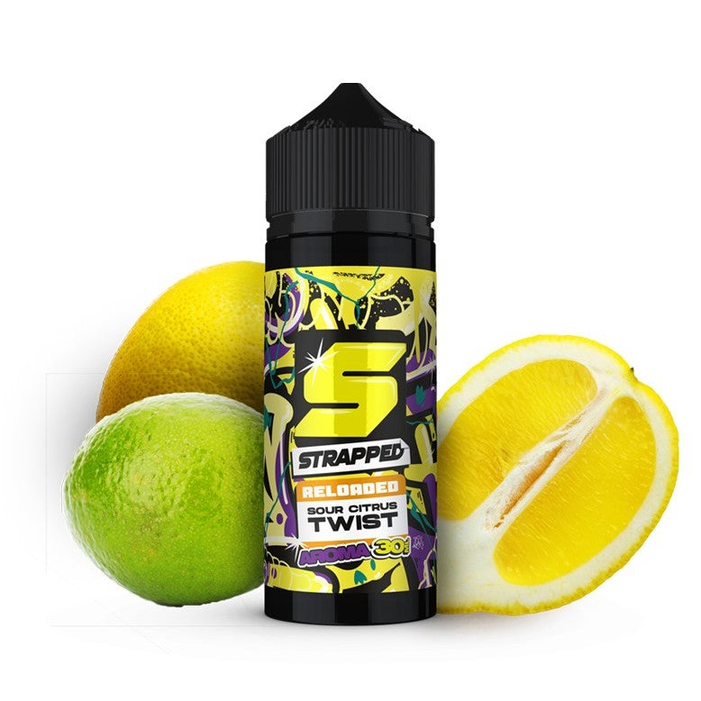 Strapped Reloaded Sour Citrus Twist Flavour Shot 120ml - Let's Vape 