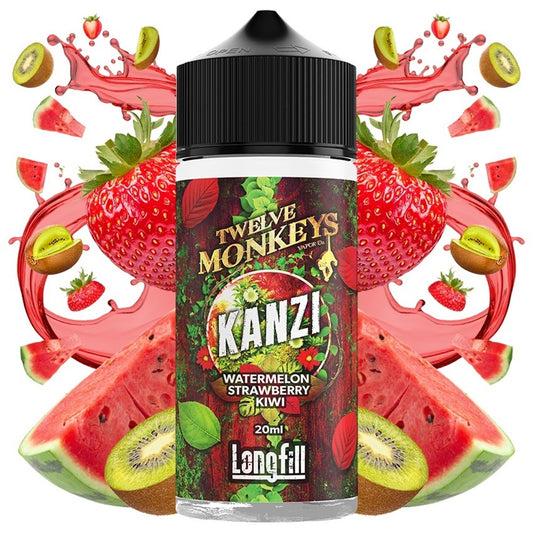 12 Monkeys Classic Kanzi Flavour Shot 20/120ml – Φράουλα, Καρπούζι & Νότα Ακτινιδίου
