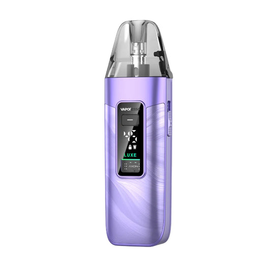 Vaporesso Luxe X3 Fluid Purple pod kit 2600mAh 5ml σε λευκό φόντο